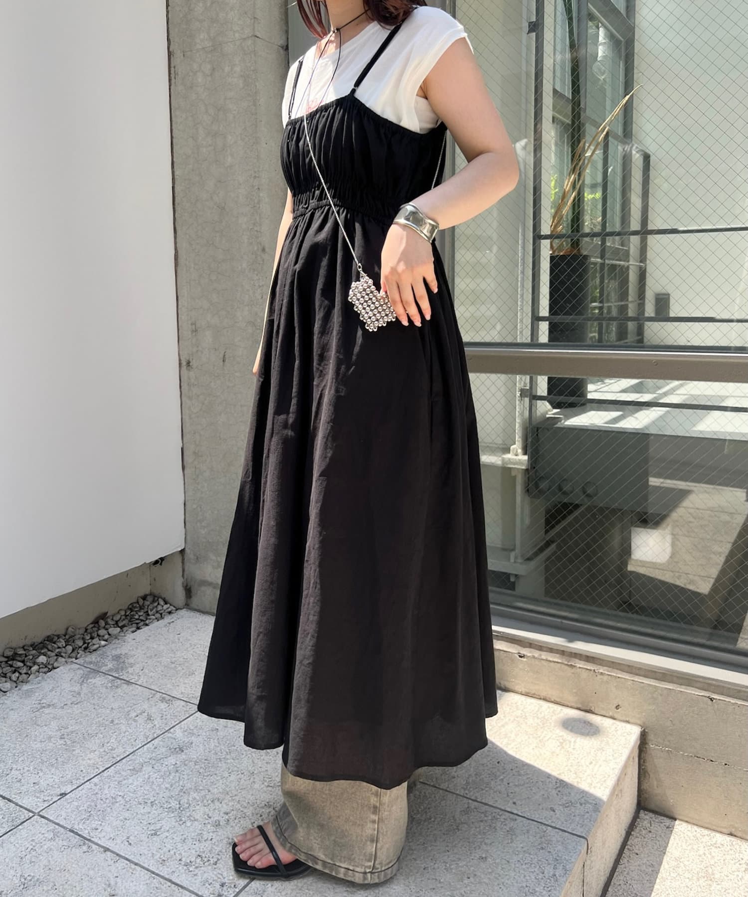 3色展開】リボンギャザーキャミワンピース | mystic(ミスティック