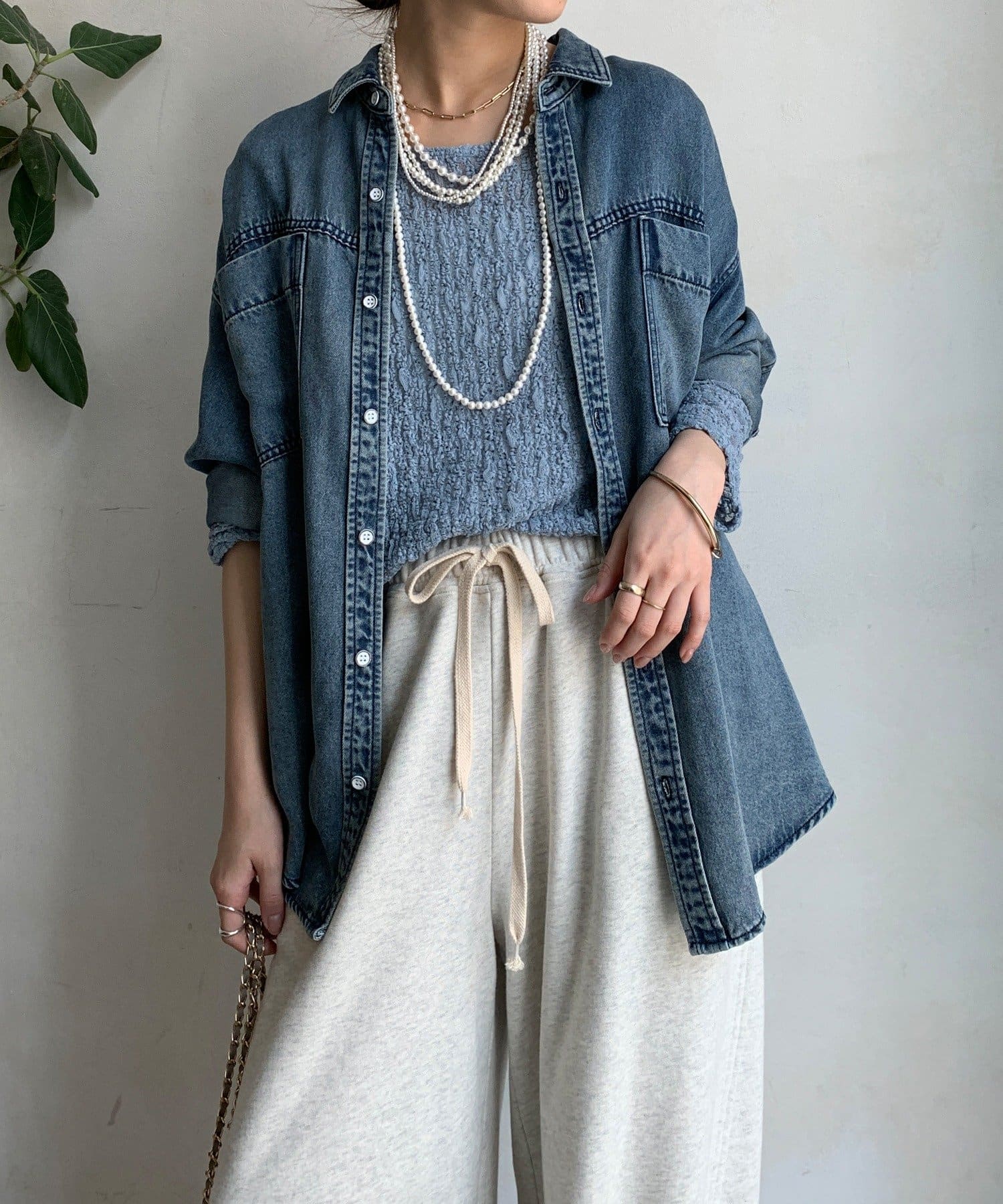 セットアップ対応】リヨセルデニムポケットシャツ | DOUDOU(ドゥドゥ