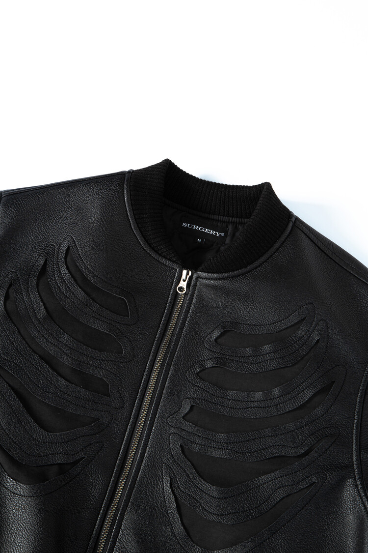 surgery bone cutting varsity jacket 'all black'