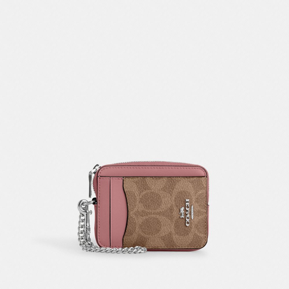 COACH® Outlet | Zip Card Case In Signature Canvas