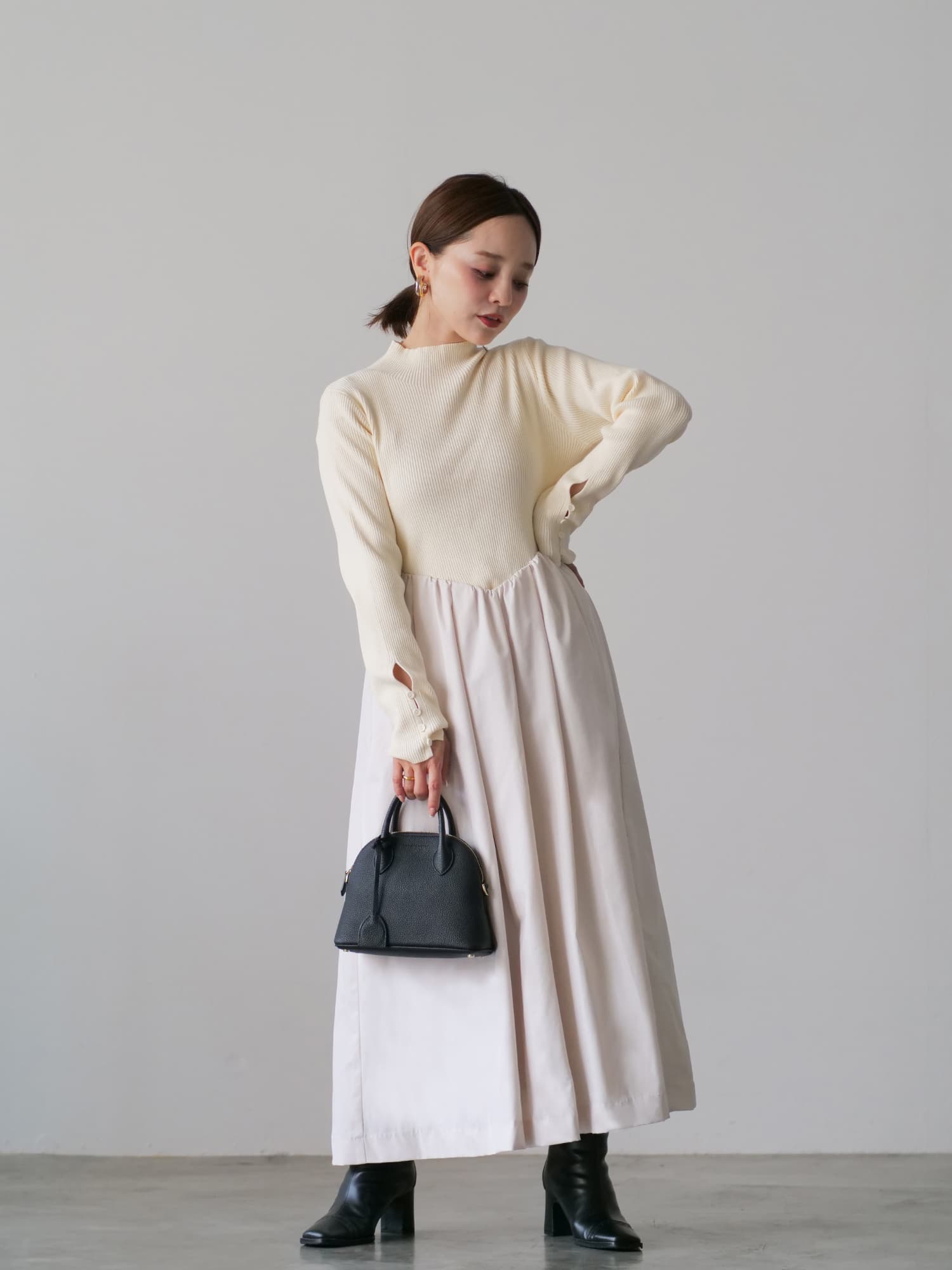 田中亜希子さんコラボ】Vカットドッキングワンピース-short & regular