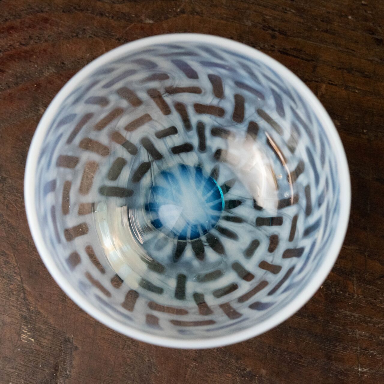 ガラス :: 籠目文 水色脚 碗型 氷コップ | COTTOU.JP 骨董の通販