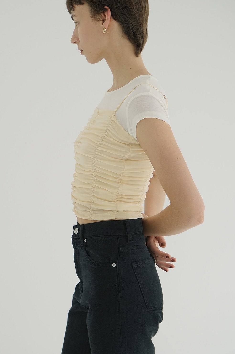 SHIRRING CAMI TOPS｜TOPS(トップス)｜CLANE OFFICIAL ONLINE STORE