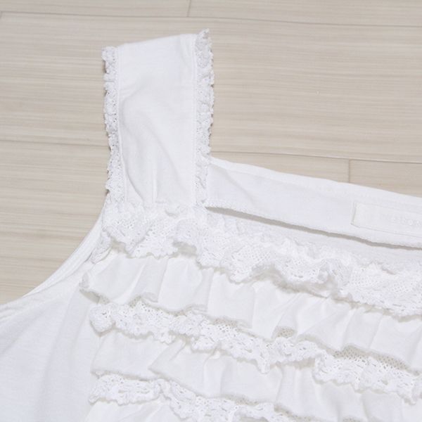 白フリル&レースカットソーキャミソール【11号】 - ピンクハウス通販