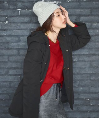 撥水・洗える】2WAYドロストフーディミドル ダウン / ANY SIS