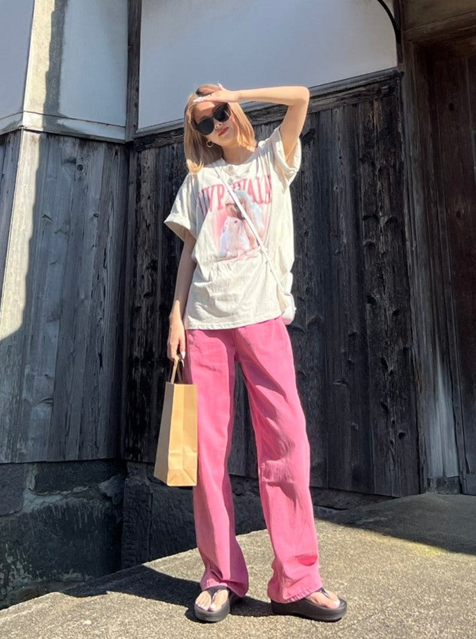 カジュアルピンクデニムパンツ DPA12037 – CRAMMY