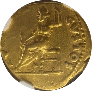 ローマ帝国 ネロ(AD54-68) アウレウス金貨 ユピテル座像 Fr-94 7.3g