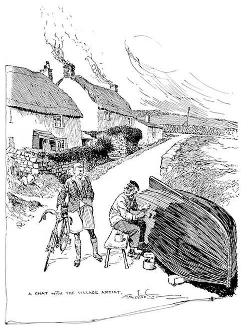 フランク・パターソンの絵。古典的サイクリングの情景。 | じてんしゃ