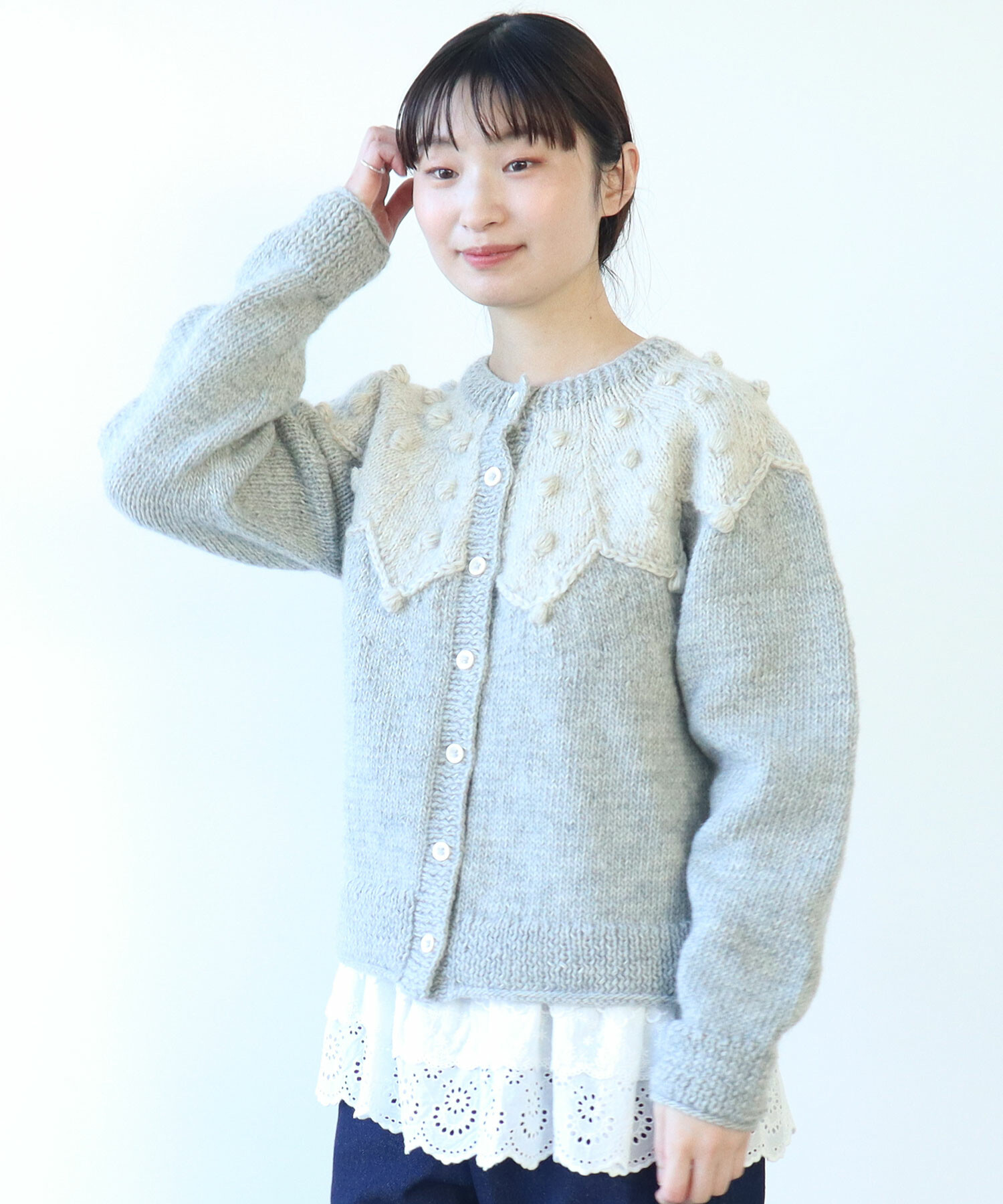 AMBIDEX Store 〇ネパールハンドニット ジグザグ求心 カーディガン(F