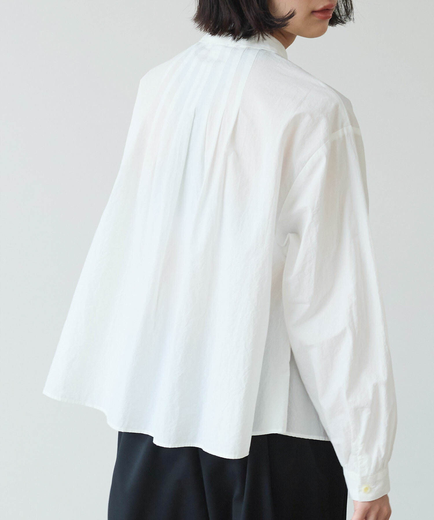 AMBIDEX Store 〇 basic cotton タックブラウス(F シロ): bulle de savon