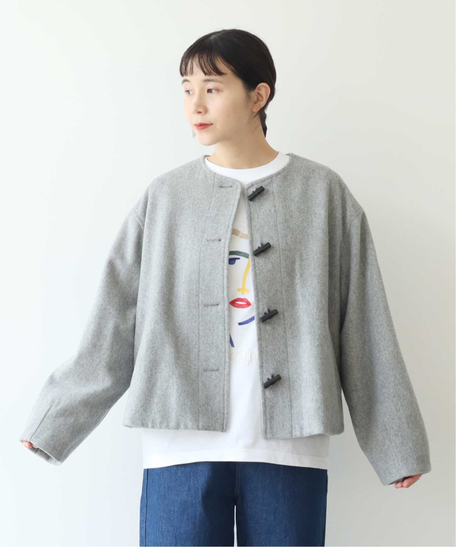 AMBIDEX Store ○ウールスーパー120ビーバー トグルボタン ショート