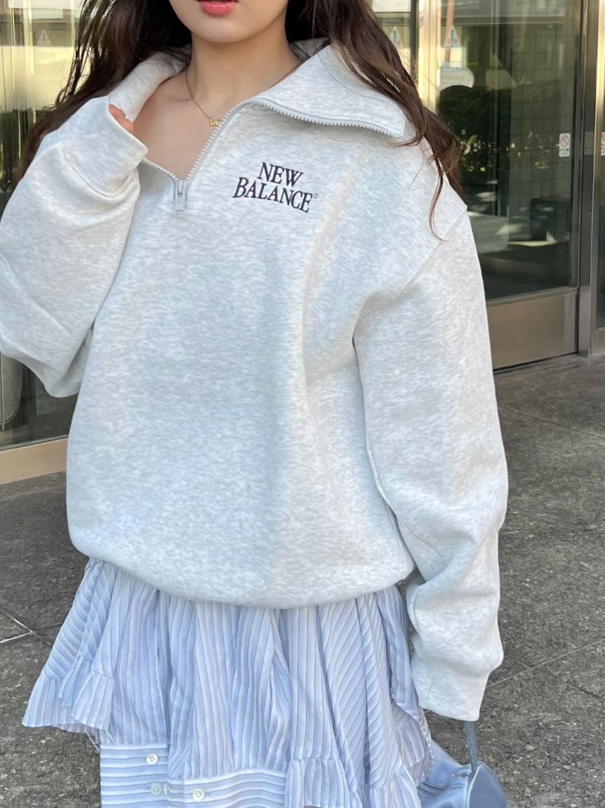 New Balance for emmi】Track side フリースハーフジップ(スウェット