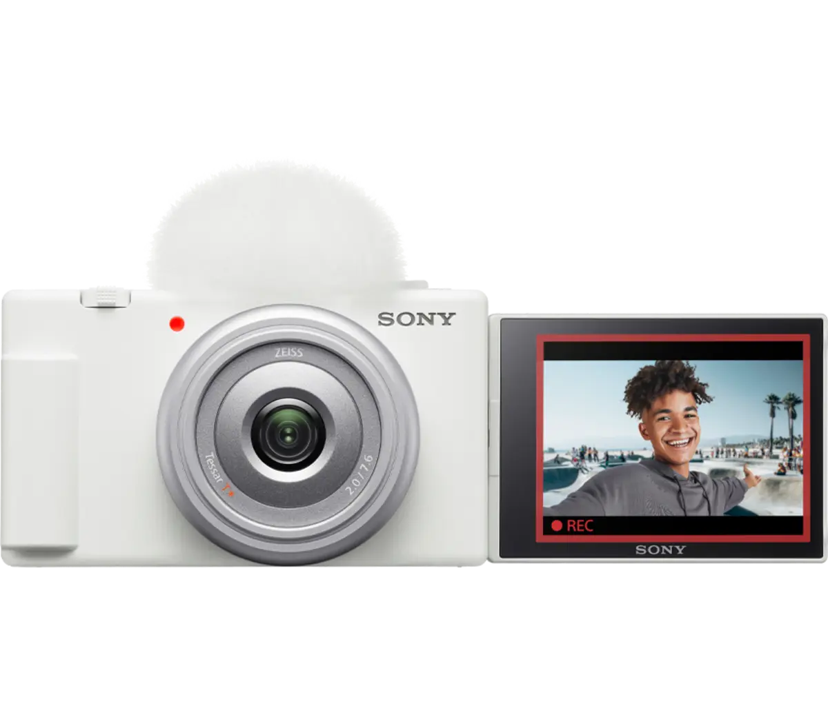 Sony ZV-1F Vlog Camera for Content Creators and Vloggers, White