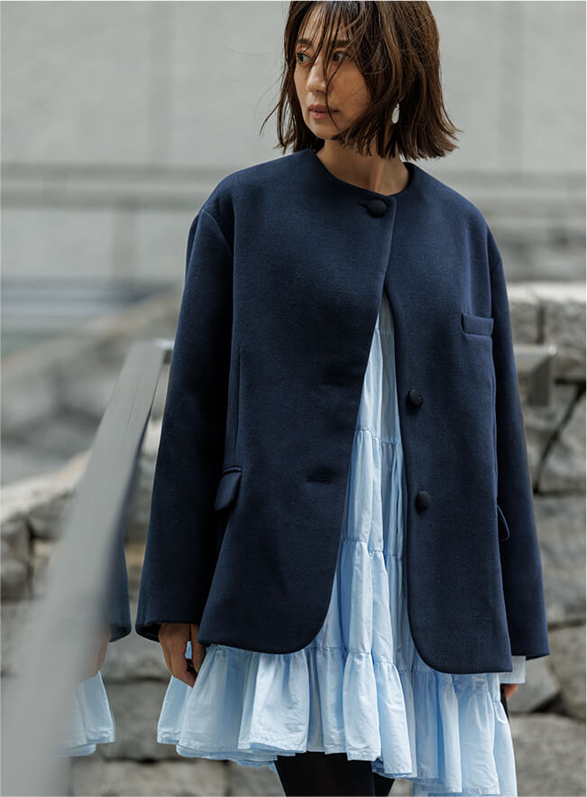 東原亜希 FORME 2024 フォルム ノーカラージャケット