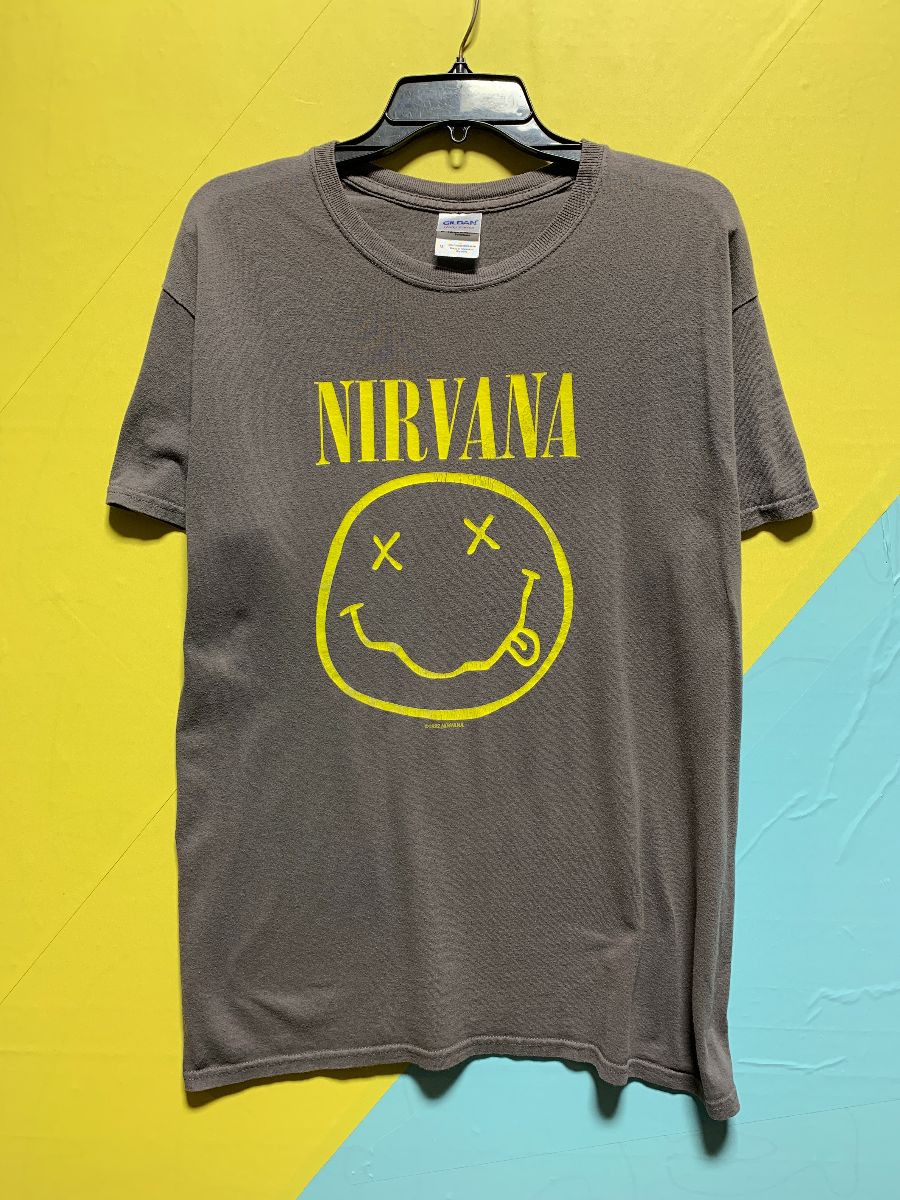 1992 Faded Nirvana Smiley Face Graphic 100% Cotton T-shirt