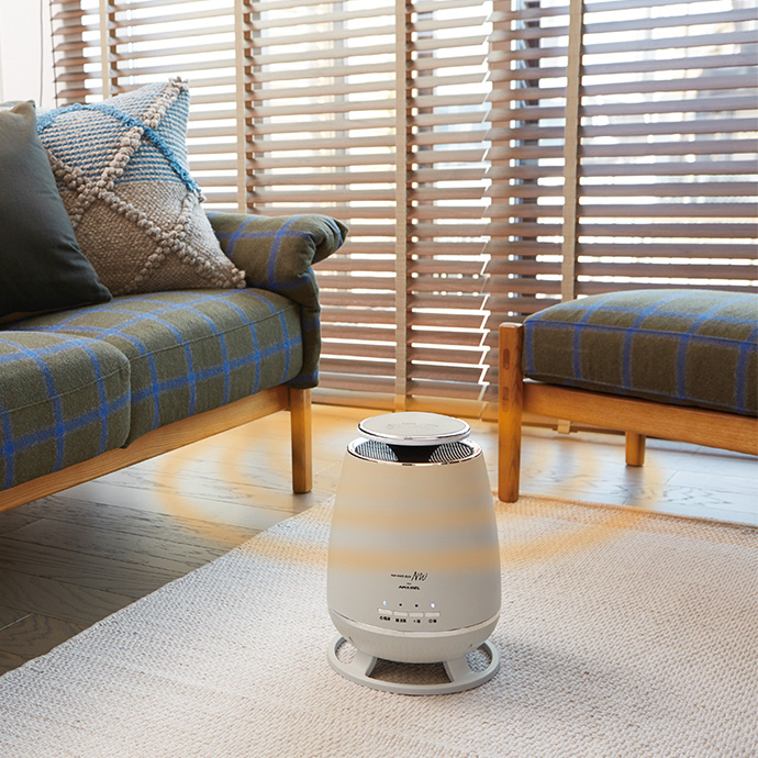 g37300]【幅22cm】New work style 360°セラミックヒーター 加湿器
