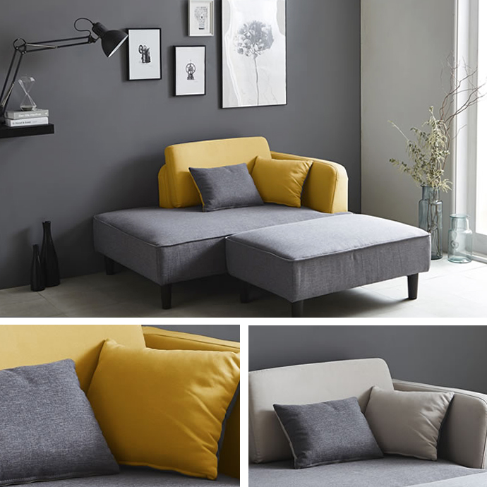 g90048]Ray 2点セット カウチソファ ファブリック カウチソファー