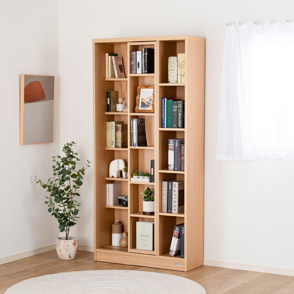 ☆本棚 スライド エース シングルスライド NA ナチュラル(書棚