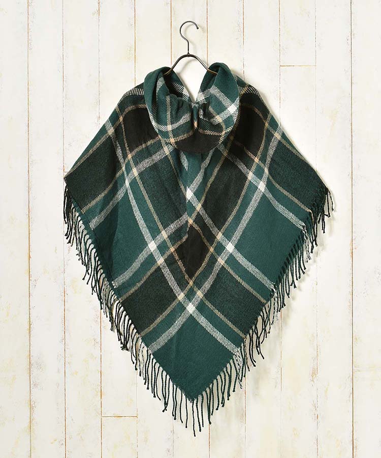 チェックギャザーポンチョ | Bleu Bleuet（ブルーブルーエ）公式通販