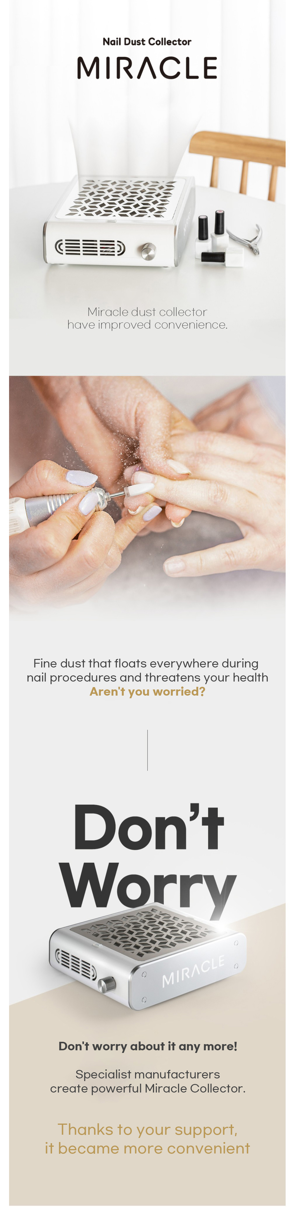 New Miracle Nail Dust Collector (110V~220V) - danjinail