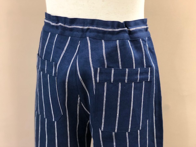 Classical Linen Stripe Easy Pants LOT1644 NAVY STRIPE | dapper's
