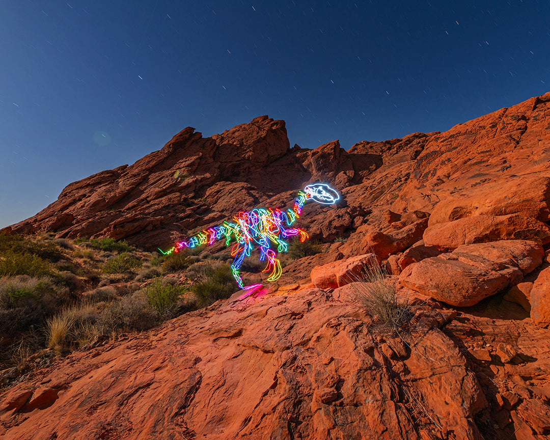 Nevadadromeus Light Painting – Logandale Trails Nevada Photography