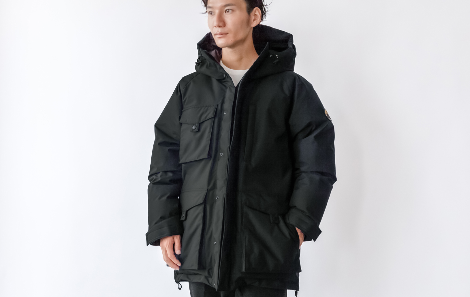 NANKAI 南海部品 高耐水 フェザー入り ダウン ジャケット 防寒着 黒