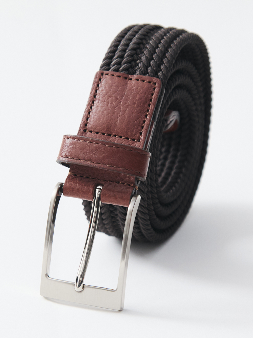 熟成ラバーメッシュベルト with トスカーナレザー/ブラウン