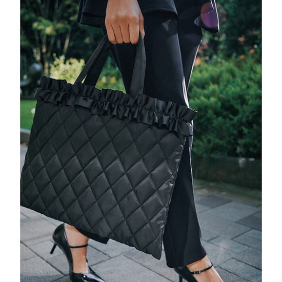 THREE SQUARE]フリルサテントートバッグ(M) | KOBUNSHA SELECT SHOP