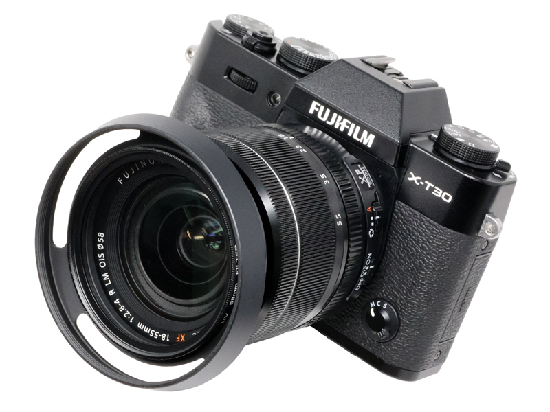 F-Foto、フィルター2枚を装着できる三穴スリット式レンズフード。58mm