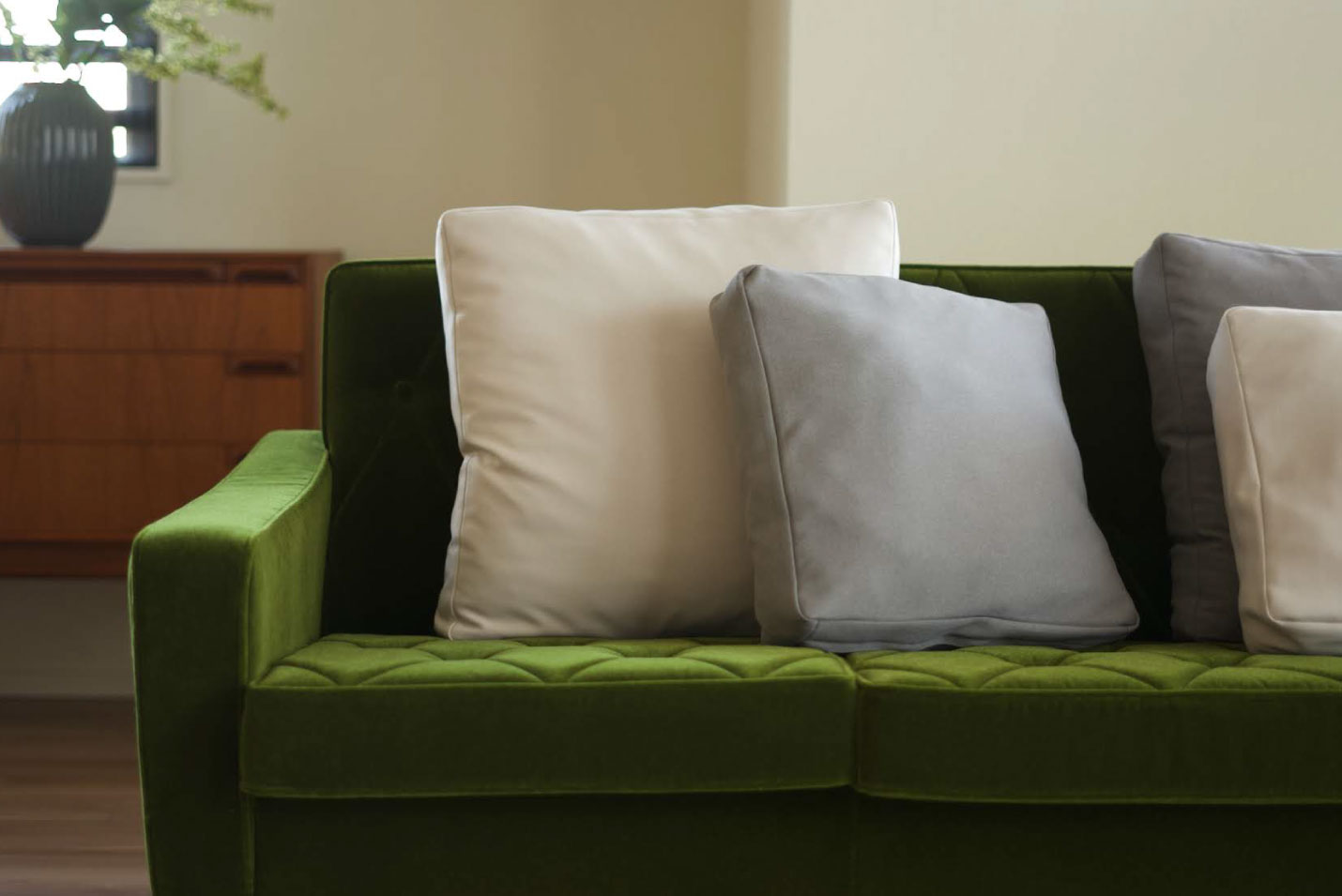 カリモク60 Kチェア 2シーター モケットグリーン［W36143QW