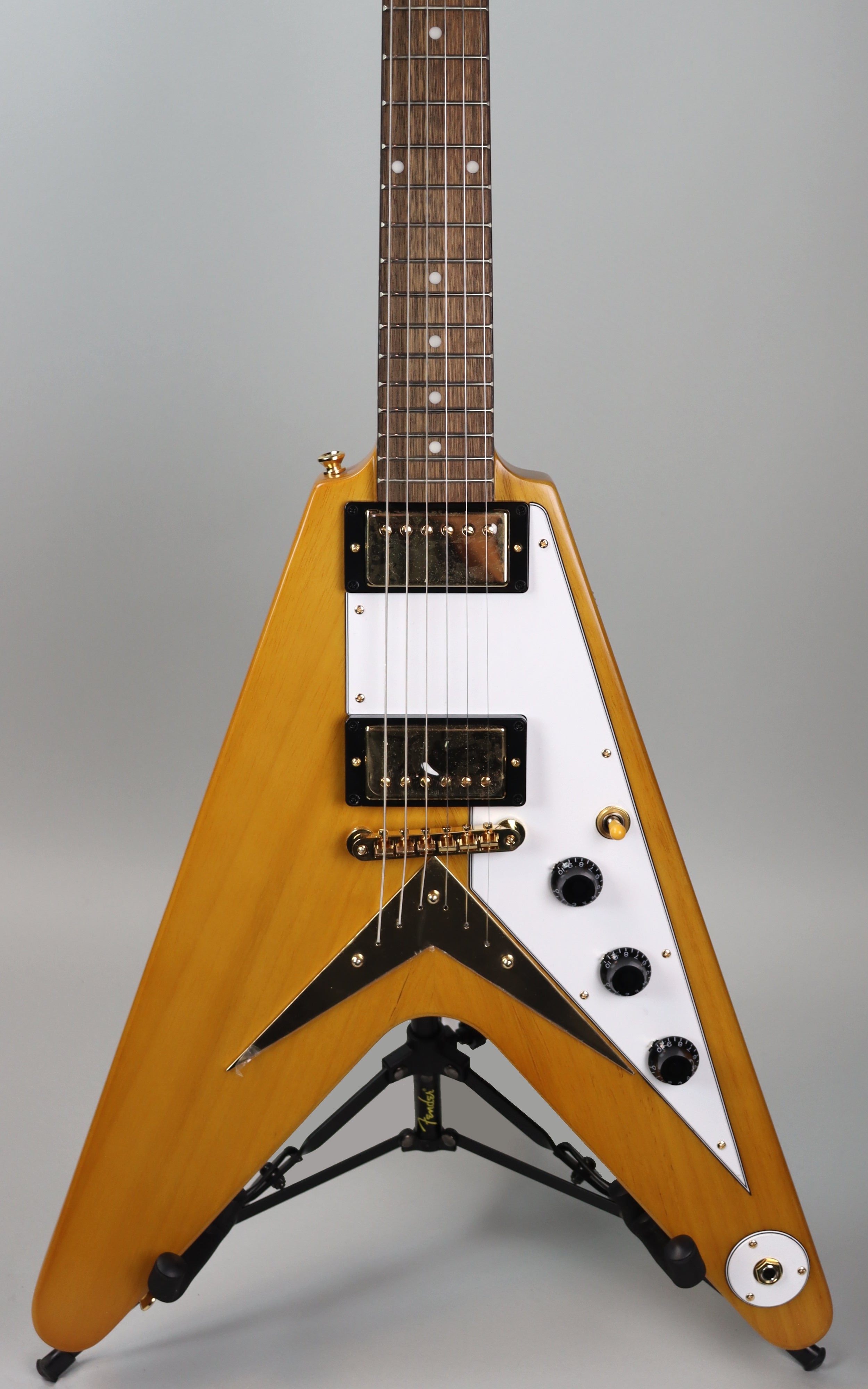 Epiphone 1958 Korina Flying V (White Pickguard) Aged Natural