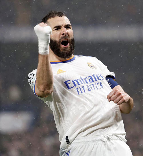 R・マドリードのベンゼマが2戦連続ハット、欧州CL得点ランキング2