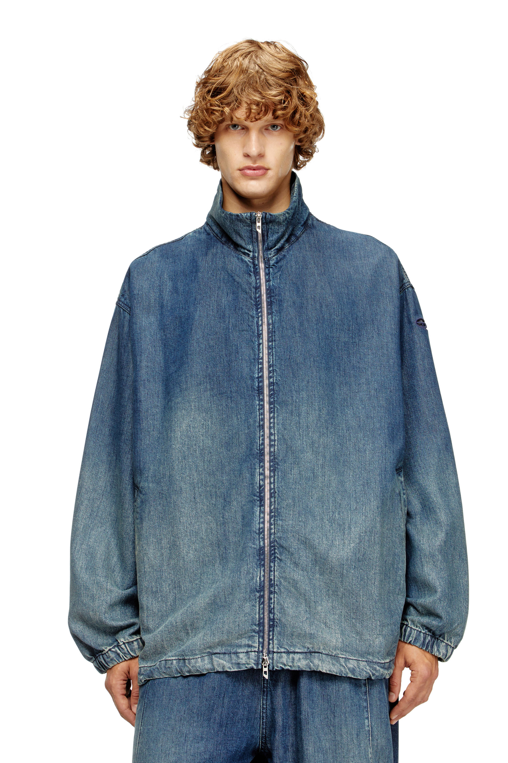 Men's Zipped jacket in fluid denim | Blue | Diesel