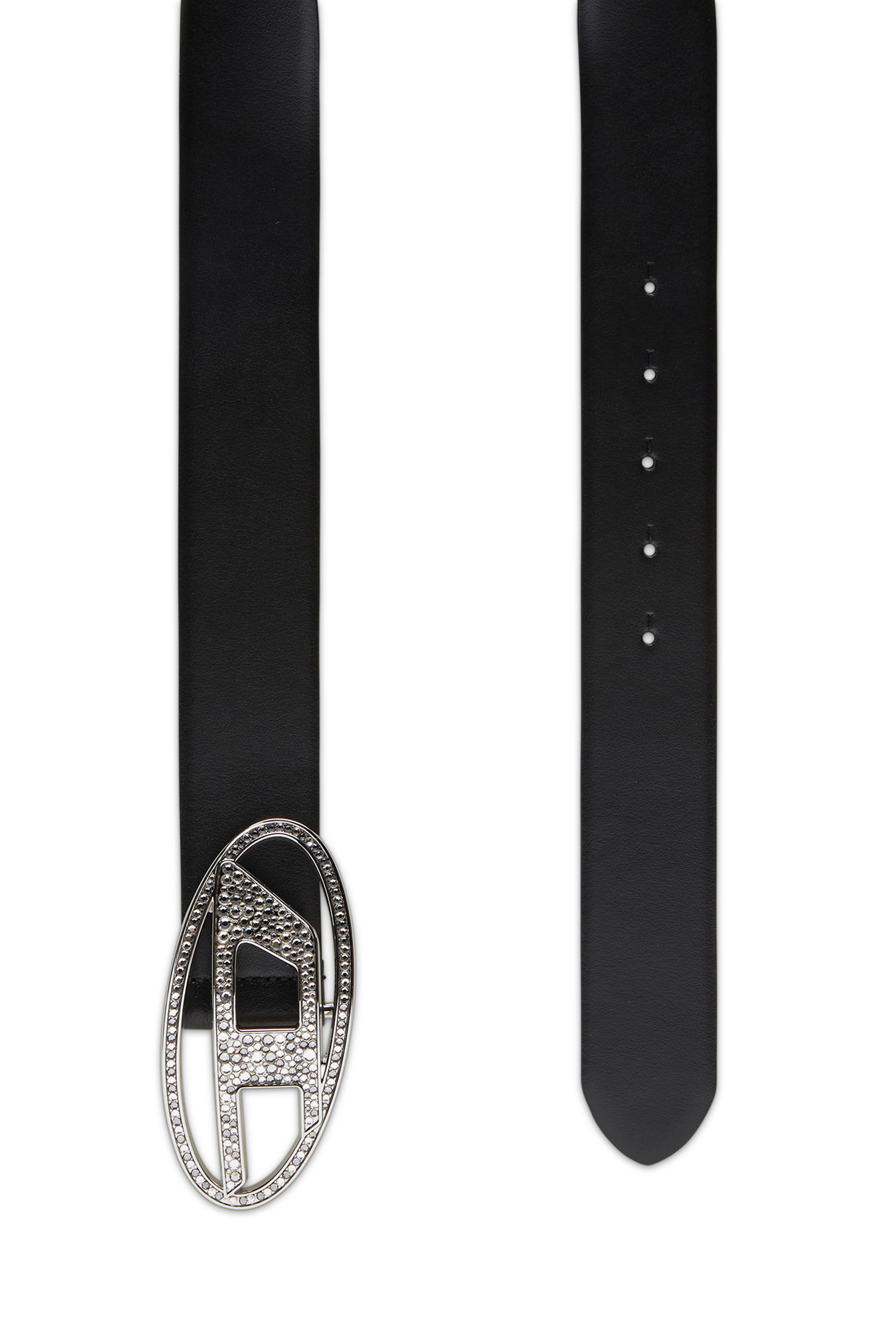 B-1DR STRASS - logo belt with strass | Black | Diesel