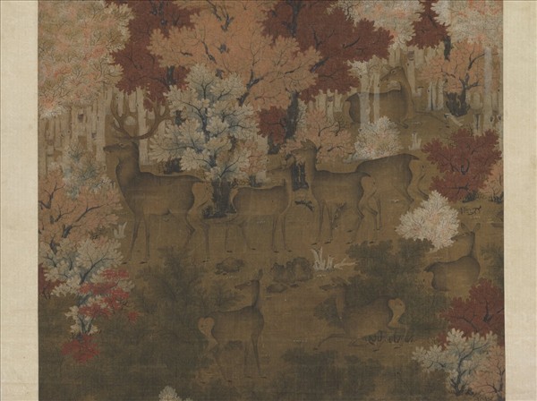 五代人丹楓呦鹿軸- 故宮