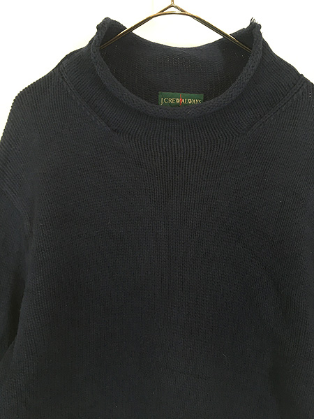 古着 90s J Crew Always 無地 プレーン ロールネック ローゲージ
