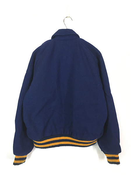 古着 70s EMPIRE 豪華 チェーン ステッチ パデッド 襟付き メルトン