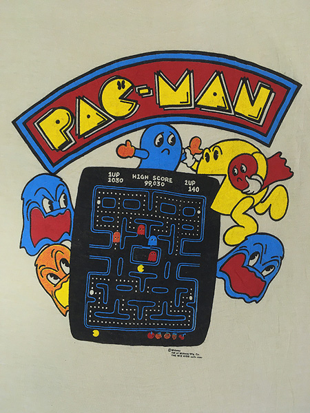 古着 80s USA製 ATARI PAC-MAN パックマン アーケード レトロ ゲーム T