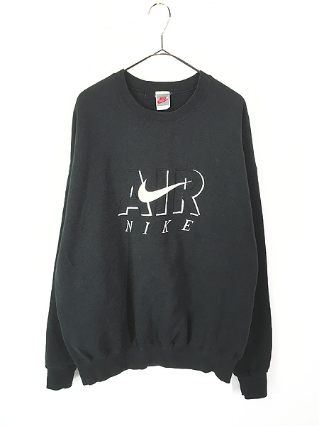 古着 90s USA製 NIKE AIR スウォッシュ ロゴ 刺しゅう スウェット