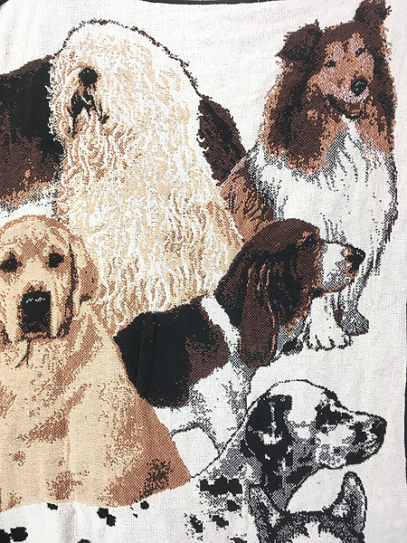 雑貨 古着 USA製 犬 わんちゃん アニマル ゴブラン ラグ マット