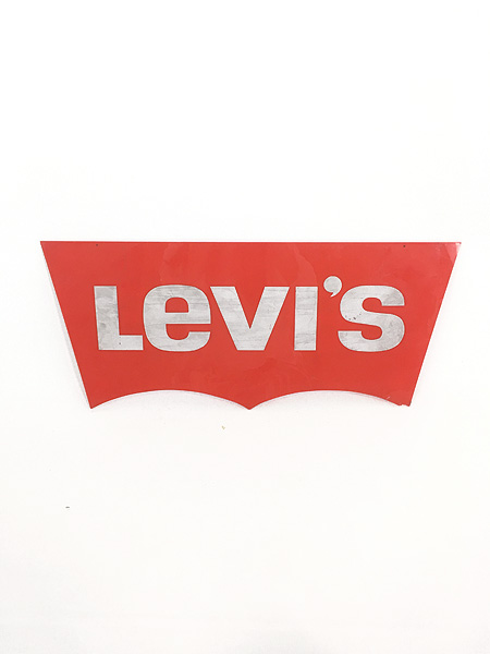 雑貨 古着 80s Levi's ブランド ロゴ 両面 看板 アクリル プレート