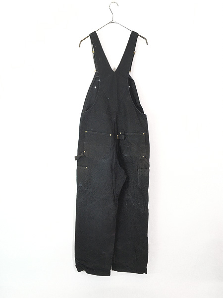 古着 USA製 Carhartt ブラック ダック Wニー ワーク オーバーオール