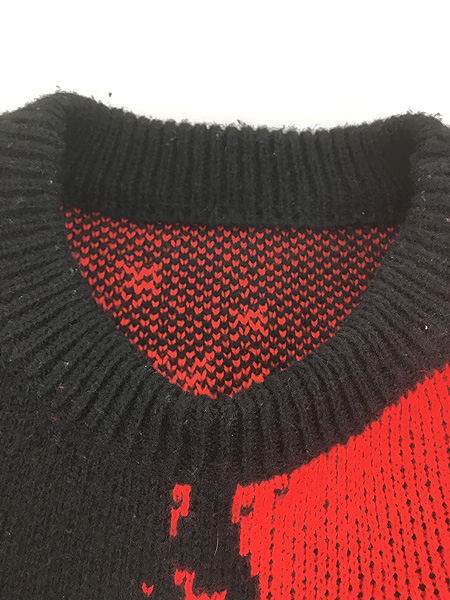 レディース 古着 90s- 顔 フェイス アート デザイン ニット セーター