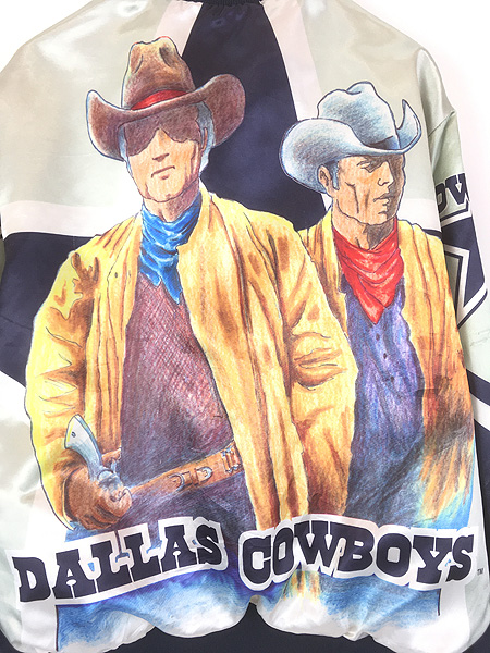 古着 90s USA製 NFL Dallas Cowboys カウボーイズ 光沢 サテン