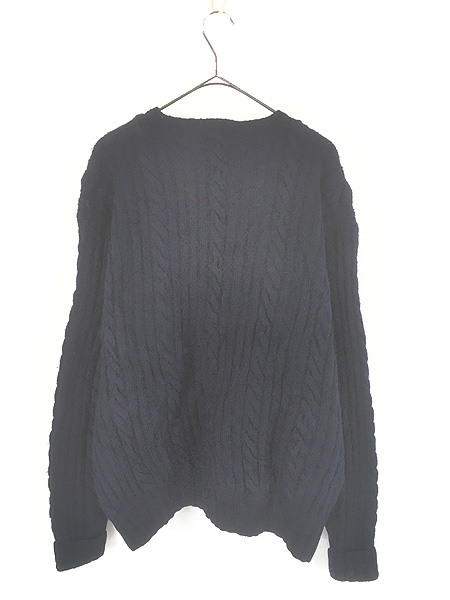 古着 Polo Ralph Lauren ケーブル ウール ハンド ニット セーター L