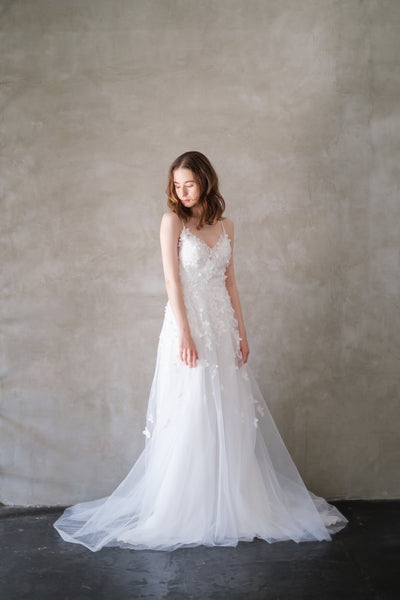 フラワーレース チュール キャミソールドレス（W241）