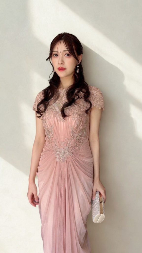 TADASHI SHOJI タダシショウジ ビーナスロングドレス（ピンク） | 結婚