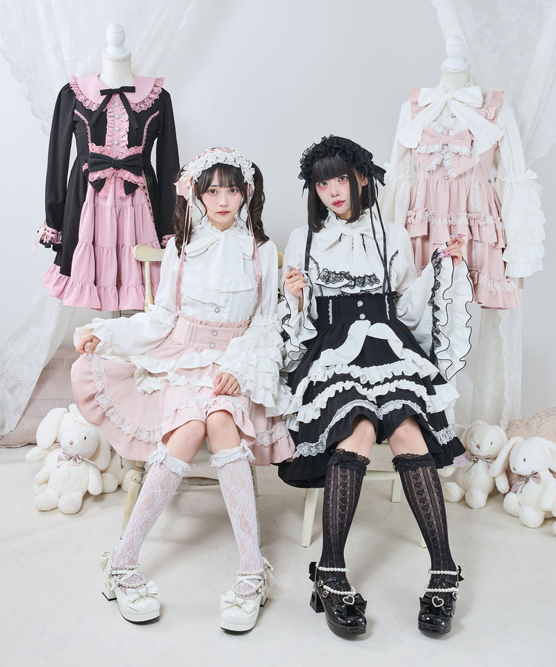 フリルハイネックレースリボンプリンセスブラウス – レディース