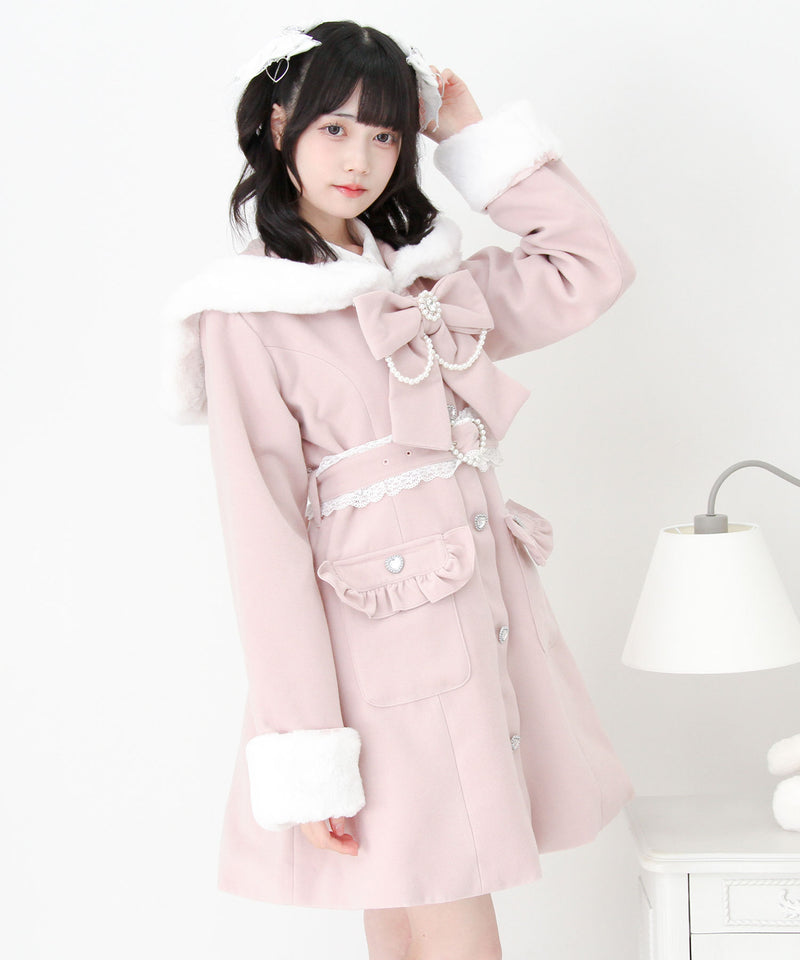 ハートバックルベルトセーラーファーコート – レディースファッション